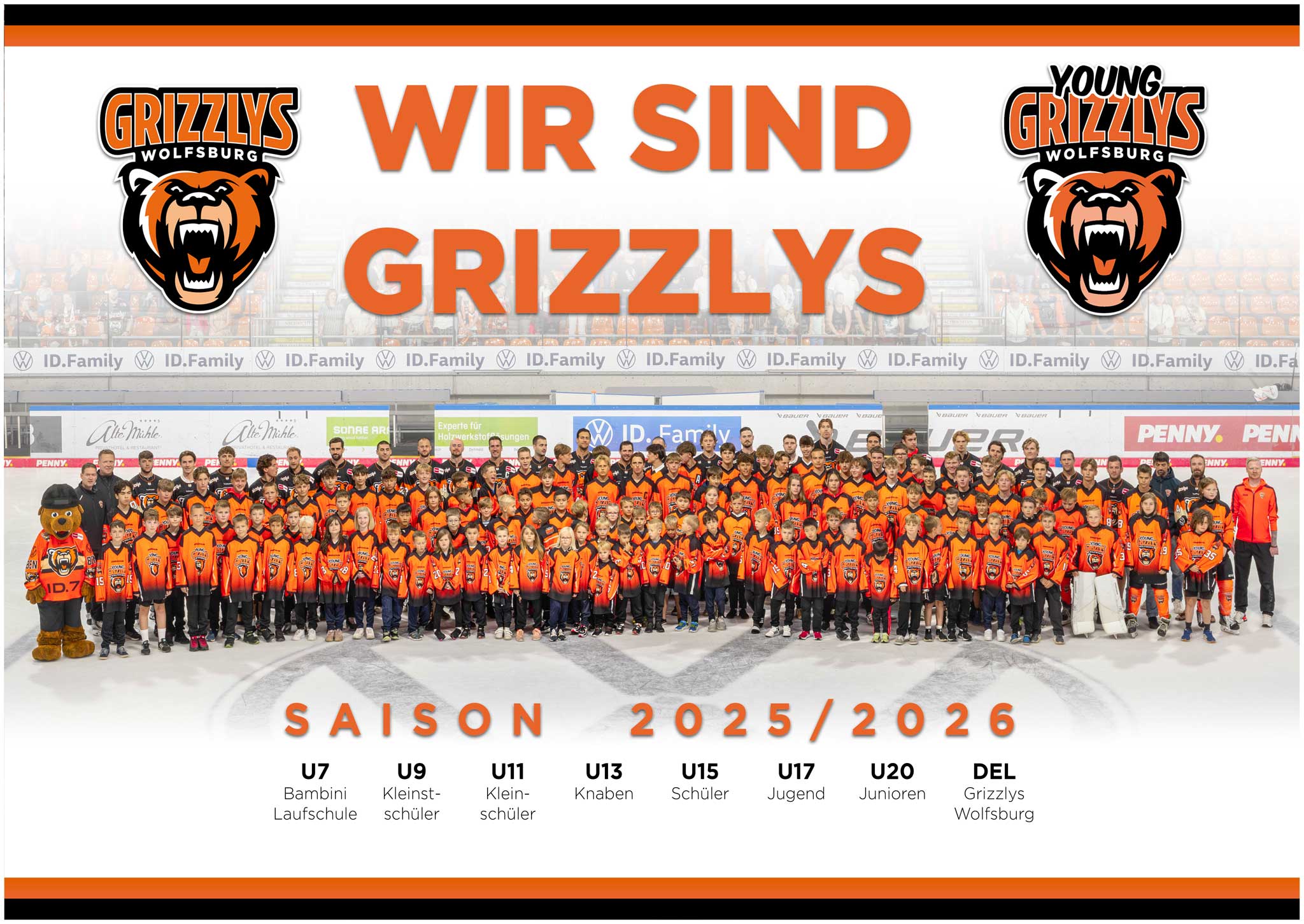Gruppen­foto aller Grizzlys