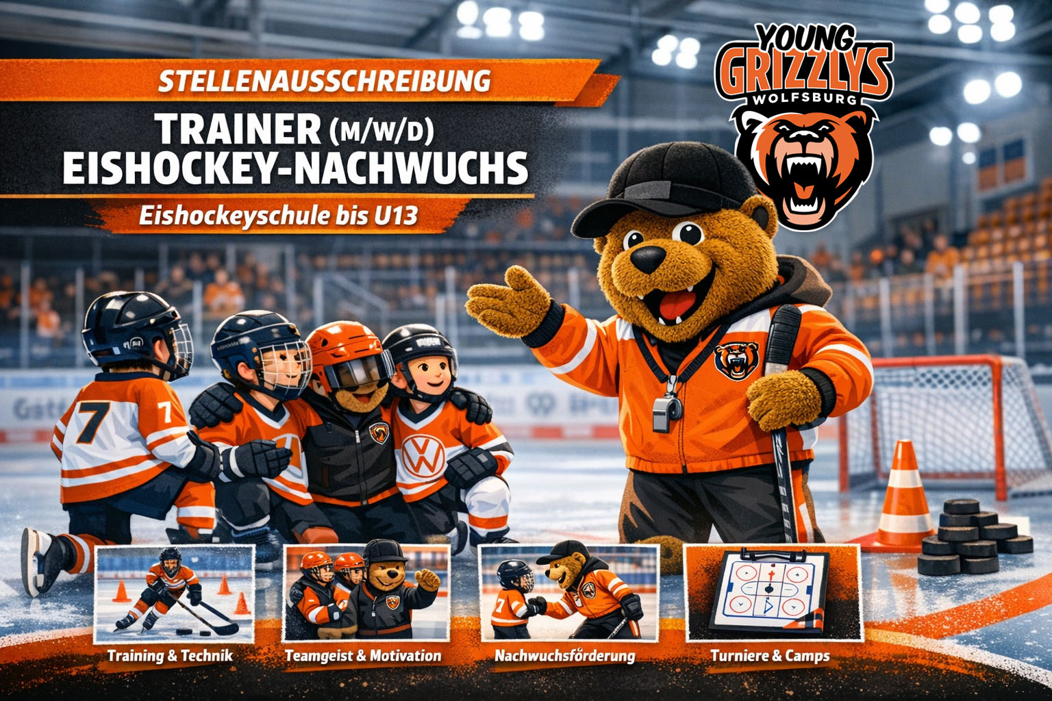 Stellen­aus­schrei­bung: haupt­be­ruf­li­cher Trainer (m/w/d) Eishockey-Nachwuchs
